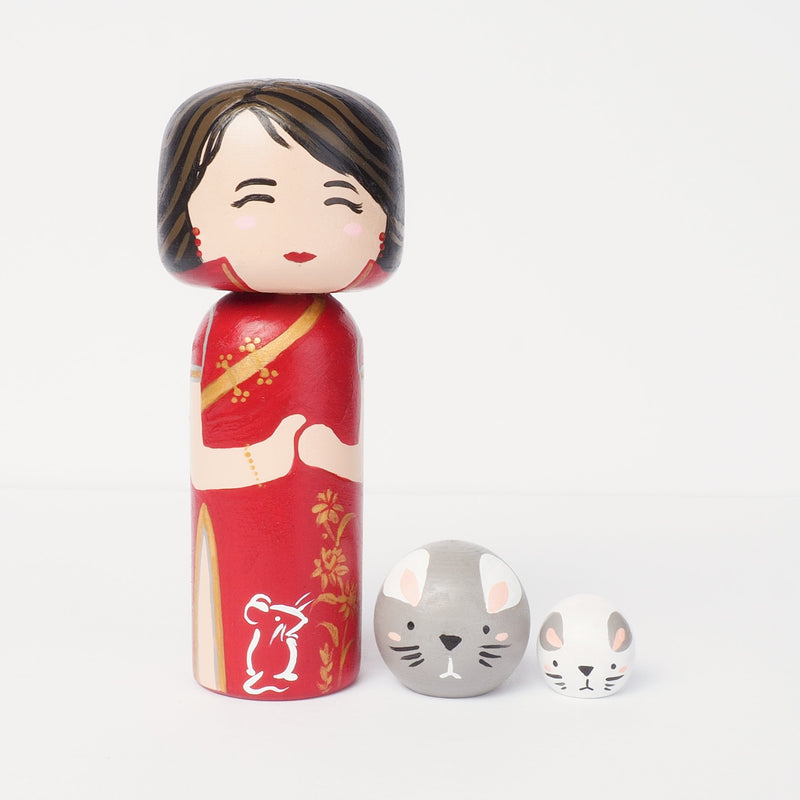 This Chinese New Year is the Year of the Rat.  Introducing our new Year of the Rat Kokeshi dolls, Peg Dolls! Give something unique this new year. Do you know anyone who was born in 1948, 1960, 1972, 1984, 1996, 2008, 2020? They are hand-painted with love.