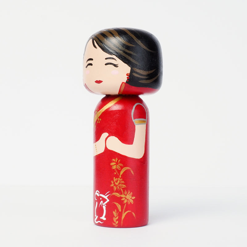 Lunar New Year - Year of the Rat Kokeshi Dolls