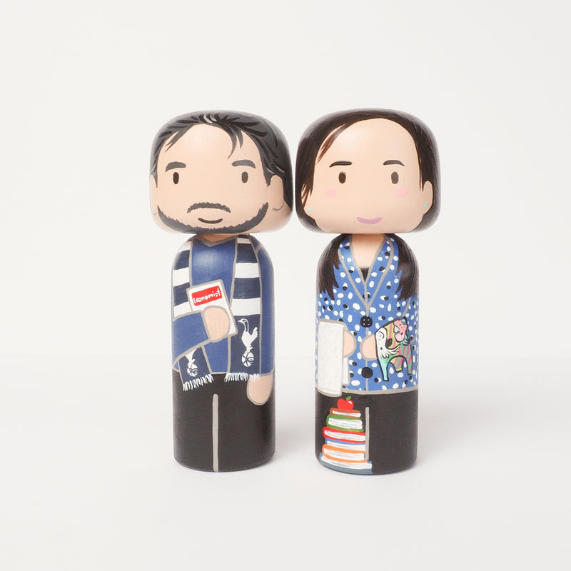 Introducing our new family portrait Kokeshi dolls!  Give something unique and personalized.  Customize your family, friends, or colleagues on Kokeshi dolls!  They are hand-painted with love that show the uniqueness of each individual.   This will definitely touch the heart and bring smiles of your special someone.  These are great for birthdays, Christmas, anniversary, parent's gifts, grandparent’s gifts, retirement, graduations, colleague’s going away gift, or any other occasions.