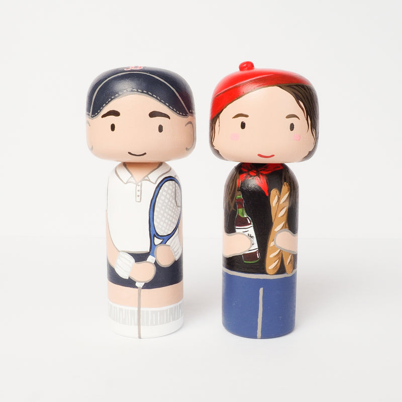 Family and Friends Portrait on Kokeshi and Peg Dolls