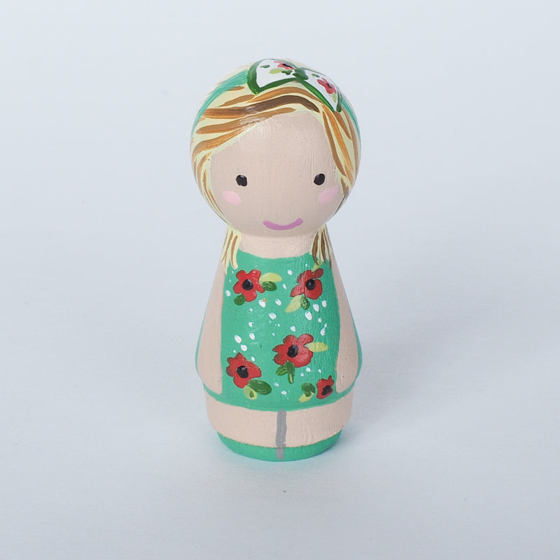 Family portrait mini Kokeshi with pets