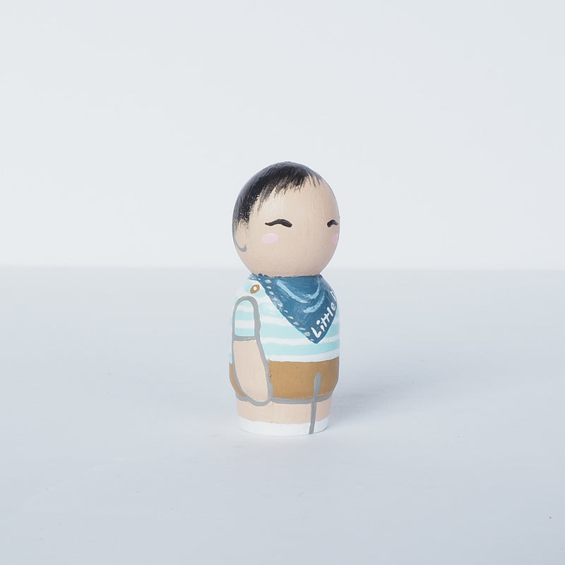 Family Peg Dolls - Family Portrait on Mini wooden dolls