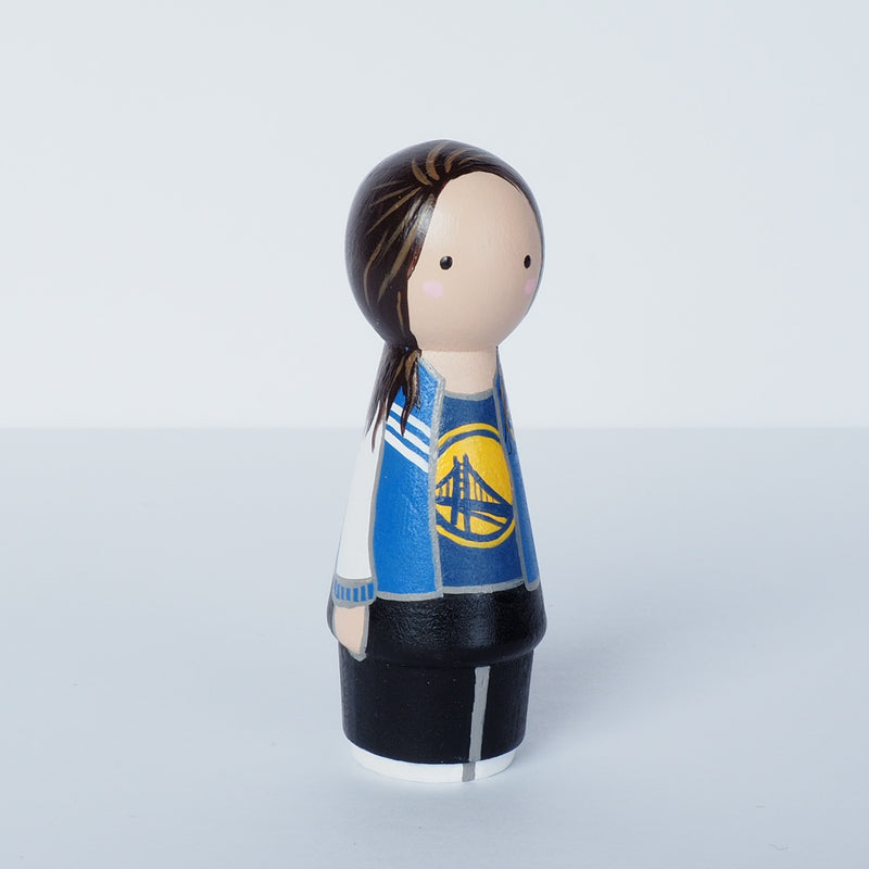 Golden State Warrior Family portrait peg dolls Father's Day gift
