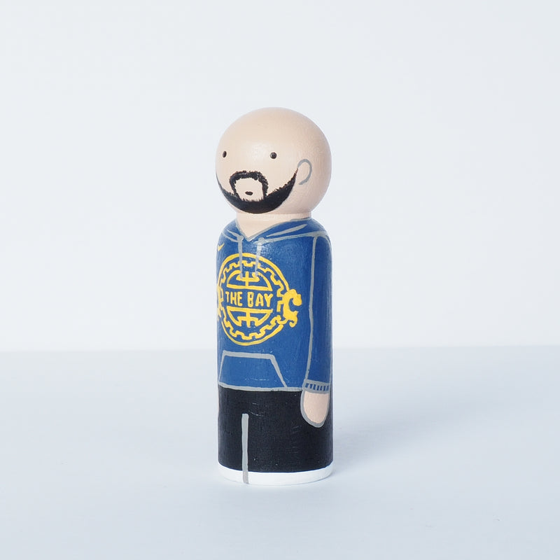 Golden State Warrior Family portrait peg dolls Father's Day gift