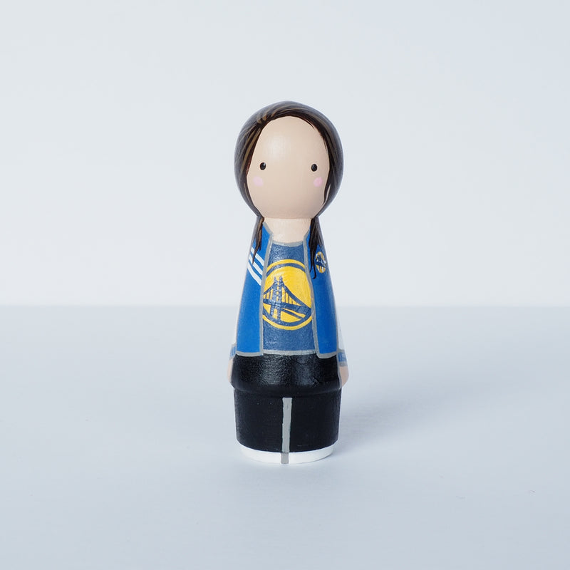 Golden State Warrior Family portrait peg dolls Father's Day gift