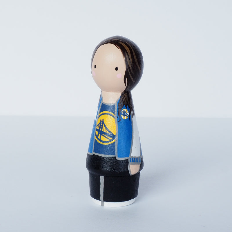 Golden State Warrior Family portrait peg dolls Father's Day gift