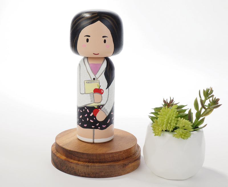 Teacher - Occupational and family portrait Kokeshi dolls!  Give something unique and personalized.  Customize an occupation of your family, friends, or colleagues on Kokeshi dolls!  They are hand-painted with love that show the uniqueness of each individual.