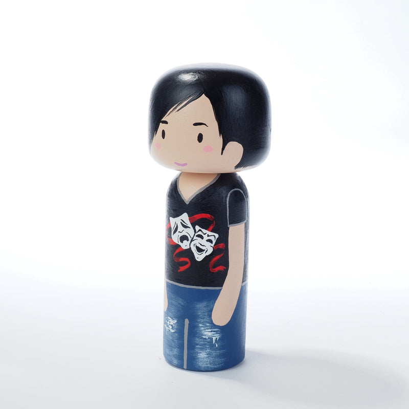 Drama Teacher - Occupational and family portrait Kokeshi dolls!  Give something unique and personalized.  Customize an occupation of your family, friends, or colleagues on Kokeshi dolls!  They are hand-painted with love that show the uniqueness of each individual.