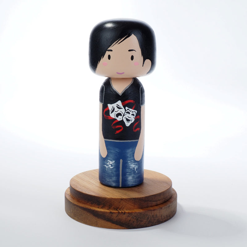 Drama Teacher - Occupational and family portrait Kokeshi dolls!  Give something unique and personalized.  Customize an occupation of your family, friends, or colleagues on Kokeshi dolls!  They are hand-painted with love that show the uniqueness of each individual.