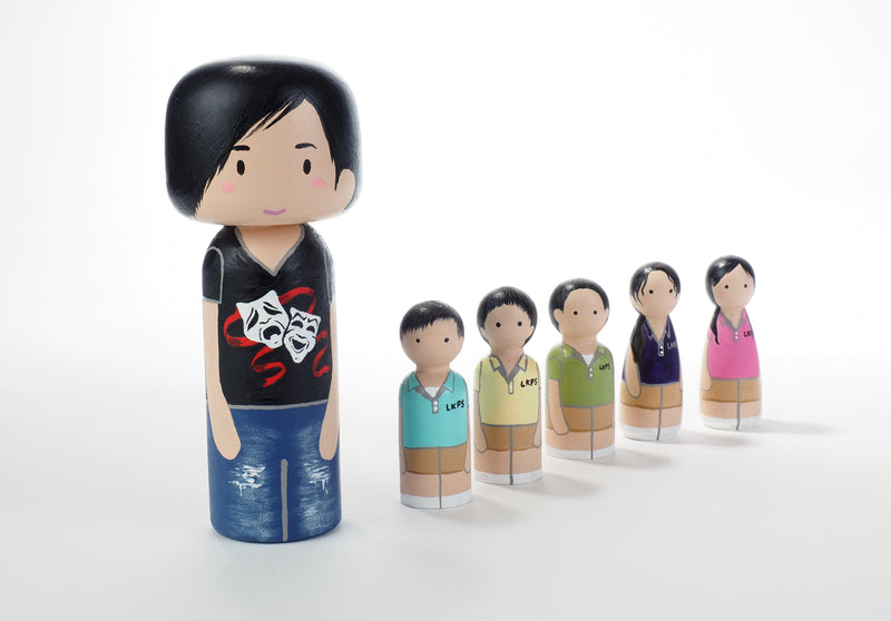 Drama Teacher - Occupational and family portrait Kokeshi dolls!  Give something unique and personalized.  Customize an occupation of your family, friends, or colleagues on Kokeshi dolls!  They are hand-painted with love that show the uniqueness of each individual.