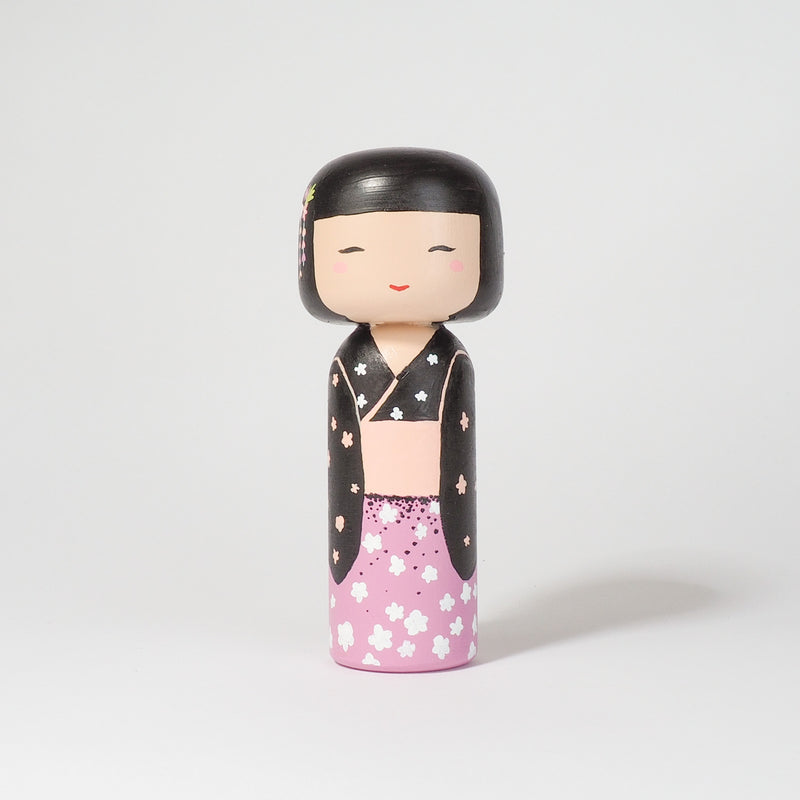 Hand-painted Japanese wooden Kokeshi doll! This cute Japanese doll will warm your heart or your someone special.  All dolls are hand-painted with love.
