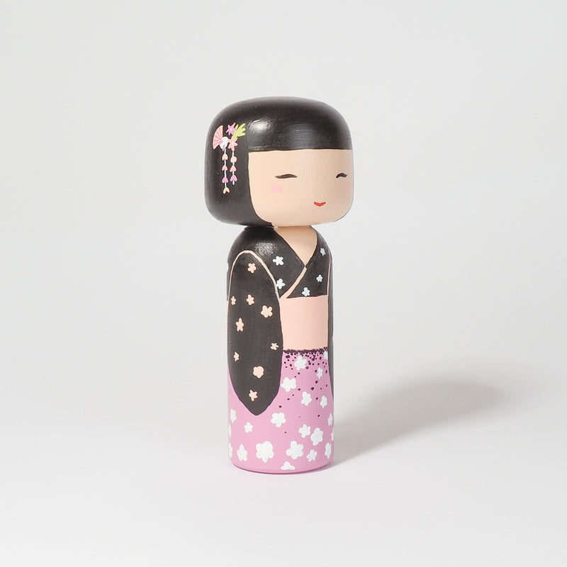 Hand-painted Japanese wooden Kokeshi doll! This cute Japanese doll will warm your heart or your someone special.  All dolls are hand-painted with love.