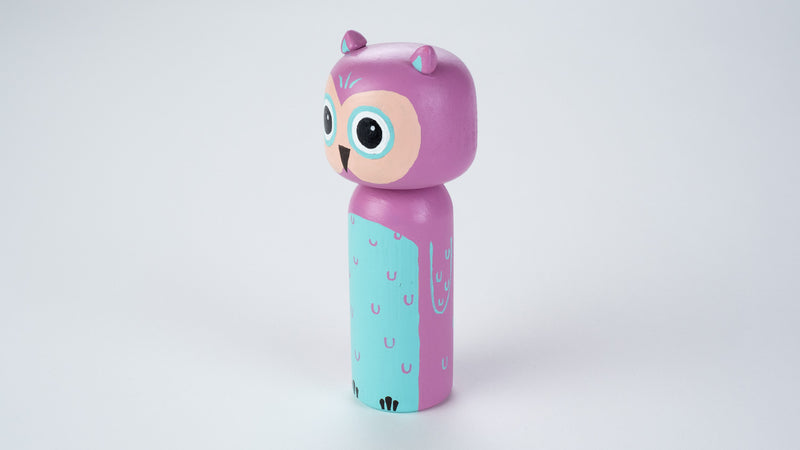 Owl Kokeshi doll!  This cute owl doll will warm your heart or your special someone.  Perfect gift for anyone who are in love with owl and woodland animals!   All dolls are hand-painted with love.  Collect them all, other animals are also available.