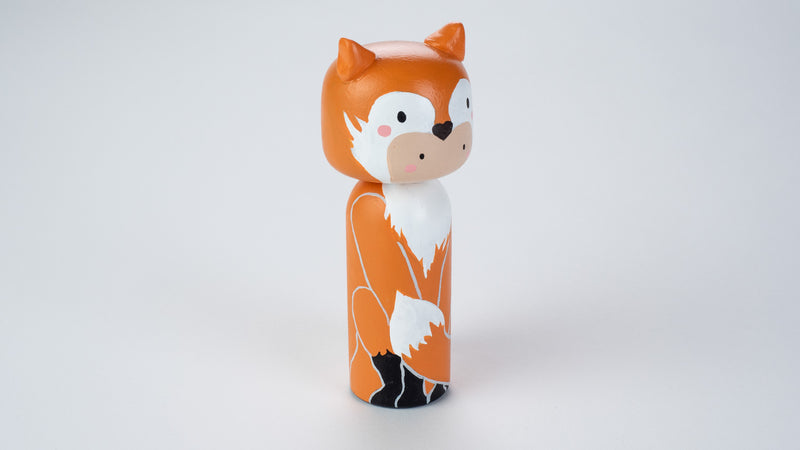 Kokeshi doll in Fox costume!  This cute fox doll will warm your heart or your special someone.  Perfect gift for anyone who are in love with fox and woodland animals!   All dolls are hand-painted with love.  Collect them all, other animals are also available.