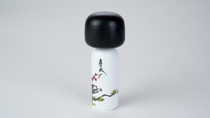 Chinese Painting - Birds on a Wooden Kokeshi Doll