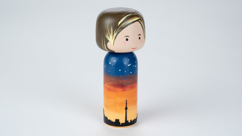 City landscape - Toronto on a Wooden Kokeshi Doll