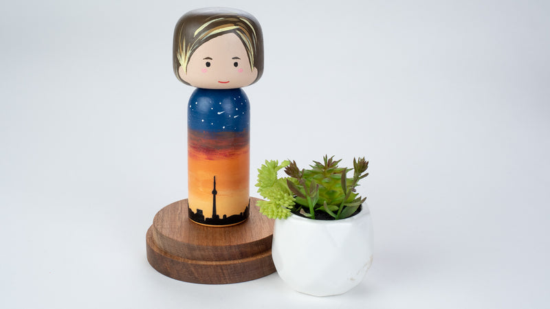 City landscape - Toronto on a Wooden Kokeshi Doll
