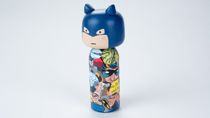 Introducing our new upcycled superhero Kokeshi dolls!  These Kokeshi are made using used comics or books and are carefully hand-painted to match the character and theme of the books.  We spark the joy back of used books and upcycle it to something that is unique and personalized.  They are all truly one of a kind.