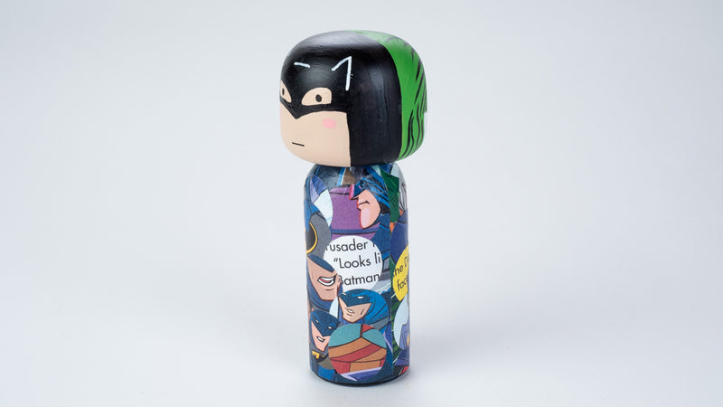 Introducing our new upcycled superhero 2-in-2 Kokeshi dolls!  These Kokeshi are made using used comics or books and are carefully hand-painted to match the character and theme of the books.  On one side, it is one character and turn it around and you'll find another character.  We spark the joy back of used books and upcycle it to something that is unique and personalized.  They are all truly one of a kind.