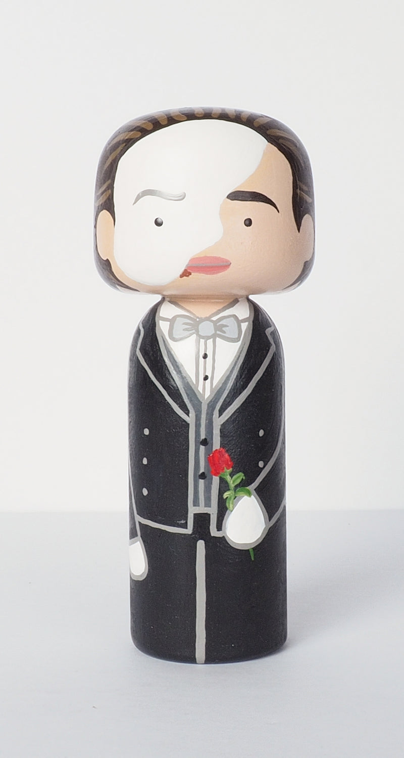 Phantom of the Opera.  Hand-painted custom Kokeshi dolls!  Give something unique and personalized.  Customize your family, friends, favourite theatre character, Movies and TV shows characters, or celebrity on Kokeshi dolls!  They are hand-painted with love that show the uniqueness of each individual.