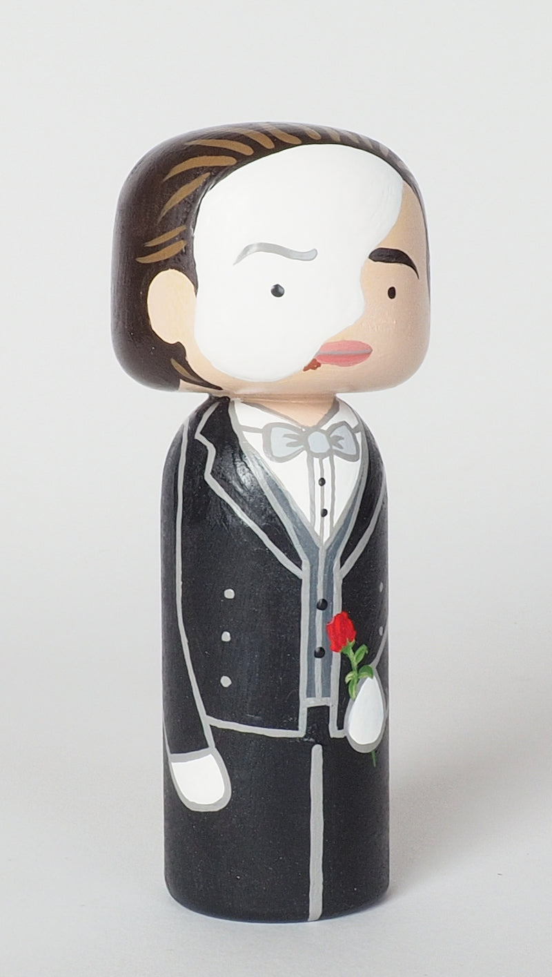 Phantom of the Opera.  Hand-painted custom Kokeshi dolls!  Give something unique and personalized.  Customize your family, friends, favourite theatre character, Movies and TV shows characters, or celebrity on Kokeshi dolls!  They are hand-painted with love that show the uniqueness of each individual.