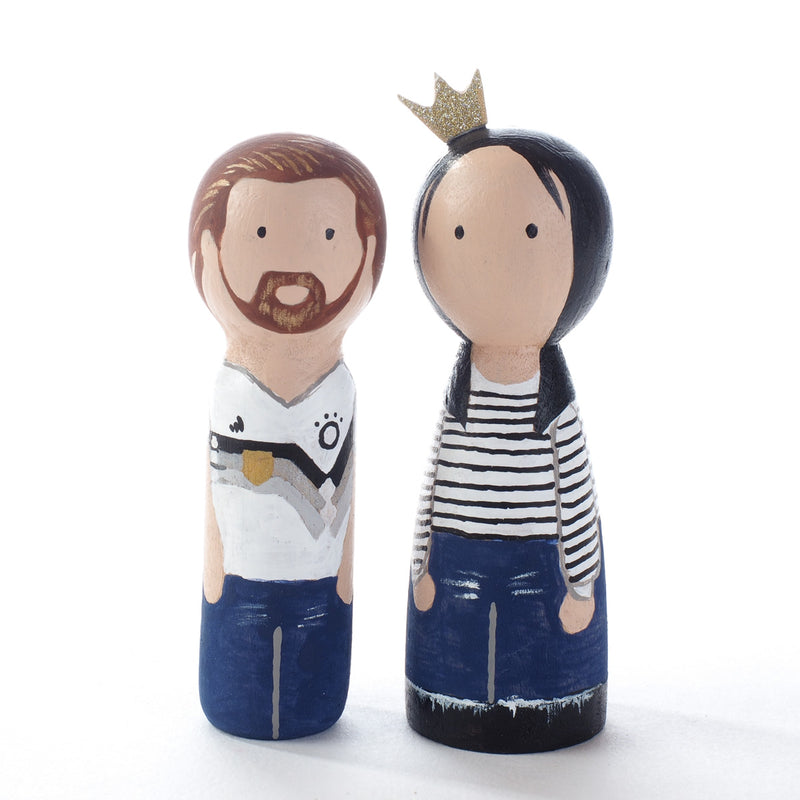 Give something unique and personalized.  Custom peg dolls of your family!  They are hand-painted that show the uniqueness of each individual in your family.  This will definitely touch the heart and bring smiles, may be even happy tears to your family.   These are great for parent's gifts, grandparent’s gifts, birthdays, anniversary gifts, couples’ gifts, or any other occasions.
