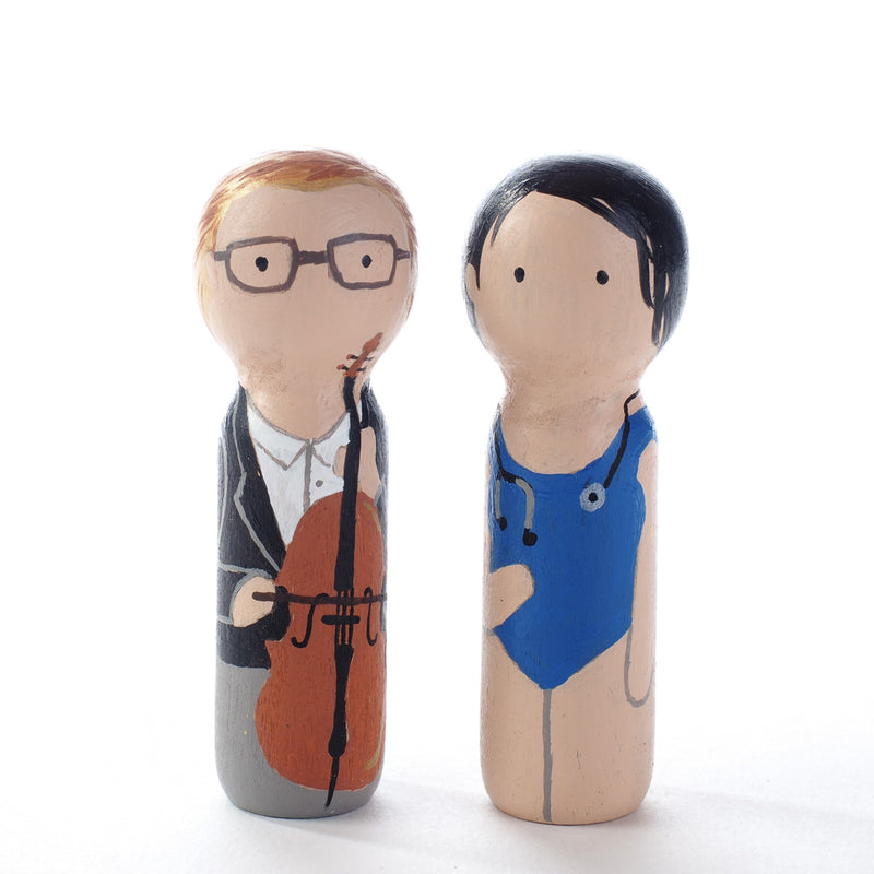 Give something unique and personalized.  Custom peg dolls of your family!  They are hand-painted that show the uniqueness of each individual in your family.  This will definitely touch the heart and bring smiles, may be even happy tears to your family.   These are great for parent's gifts, grandparent’s gifts, birthdays, anniversary gifts, couples’ gifts, or any other occasions.