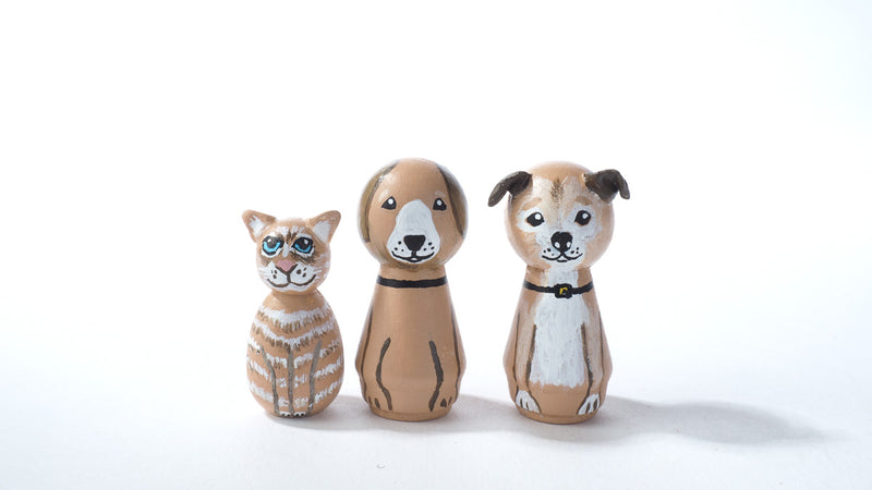 Give something unique and personalized.  Custom peg dolls of your family!  They are hand-painted that show the uniqueness of each individual in your family.  This will definitely touch the heart and bring smiles, may be even happy tears to your family.   These are great for parent's gifts, grandparent’s gifts, birthdays, anniversary gifts, couples’ gifts, or any other occasions.