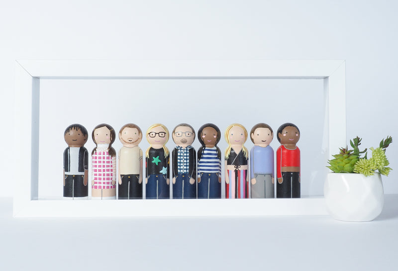 Family and friends portrait - Peg dolls