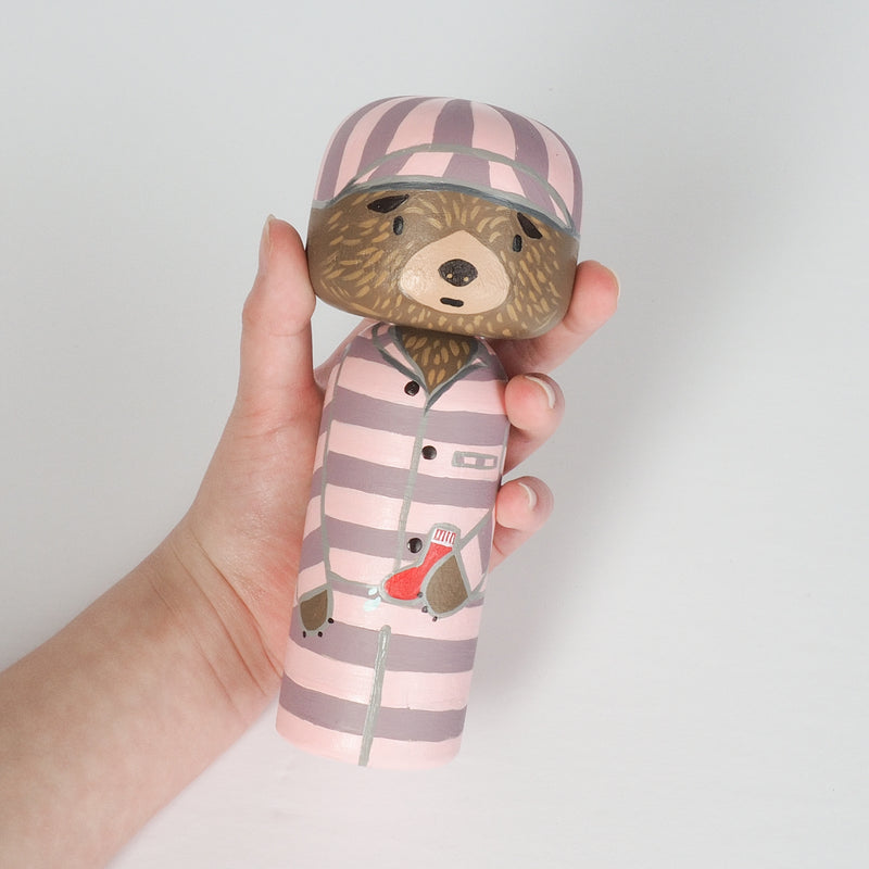 Paddington Kokeshi peg doll
