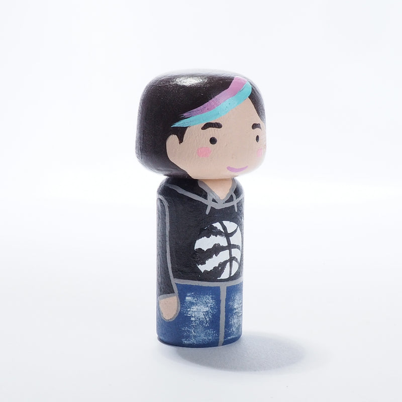 Toronto Raptors fans - Give something unique and personalized.  Custom peg and Kokeshi dolls of your family!  They are hand-painted that show the uniqueness of each individual in your family.  This will definitely touch the heart and bring smiles, may be even happy tears to your family.