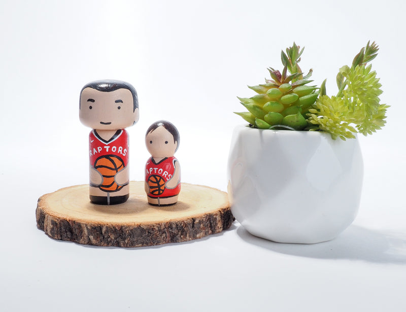 Toronto Raptors fans - Give something unique and personalized.  Custom peg and Kokeshi dolls of your family!  They are hand-painted that show the uniqueness of each individual in your family.  This will definitely touch the heart and bring smiles, may be even happy tears to your family.