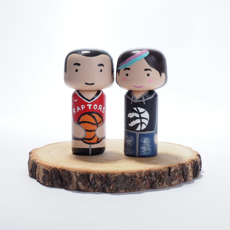 Toronto Raptors fans - Give something unique and personalized.  Custom peg and Kokeshi dolls of your family!  They are hand-painted that show the uniqueness of each individual in your family.  This will definitely touch the heart and bring smiles, may be even happy tears to your family.