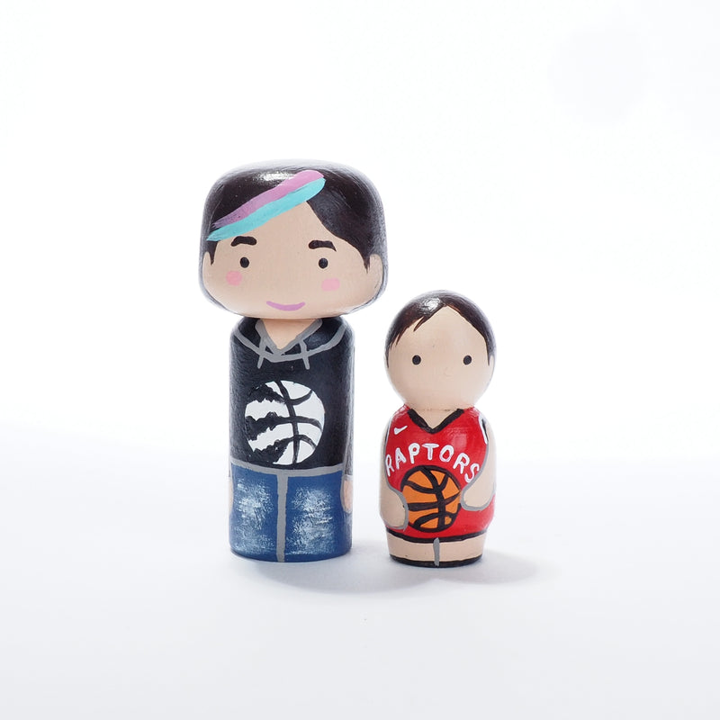 Toronto Raptors fans - Give something unique and personalized.  Custom peg and Kokeshi dolls of your family!  They are hand-painted that show the uniqueness of each individual in your family.  This will definitely touch the heart and bring smiles, may be even happy tears to your family.