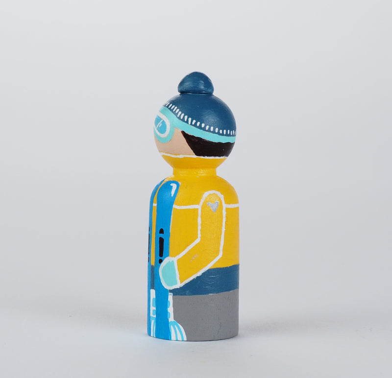 Occupational gift - Skier Peg Dolls