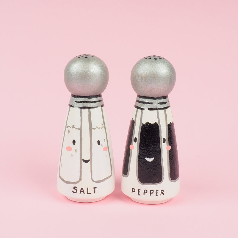 Valentine's Day Gift - Personalized Salt and Pepper Peg dolls