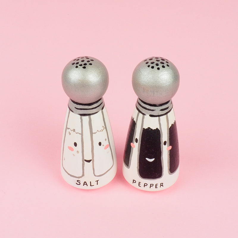 Valentine's Day Gift - Personalized Salt and Pepper Peg dolls