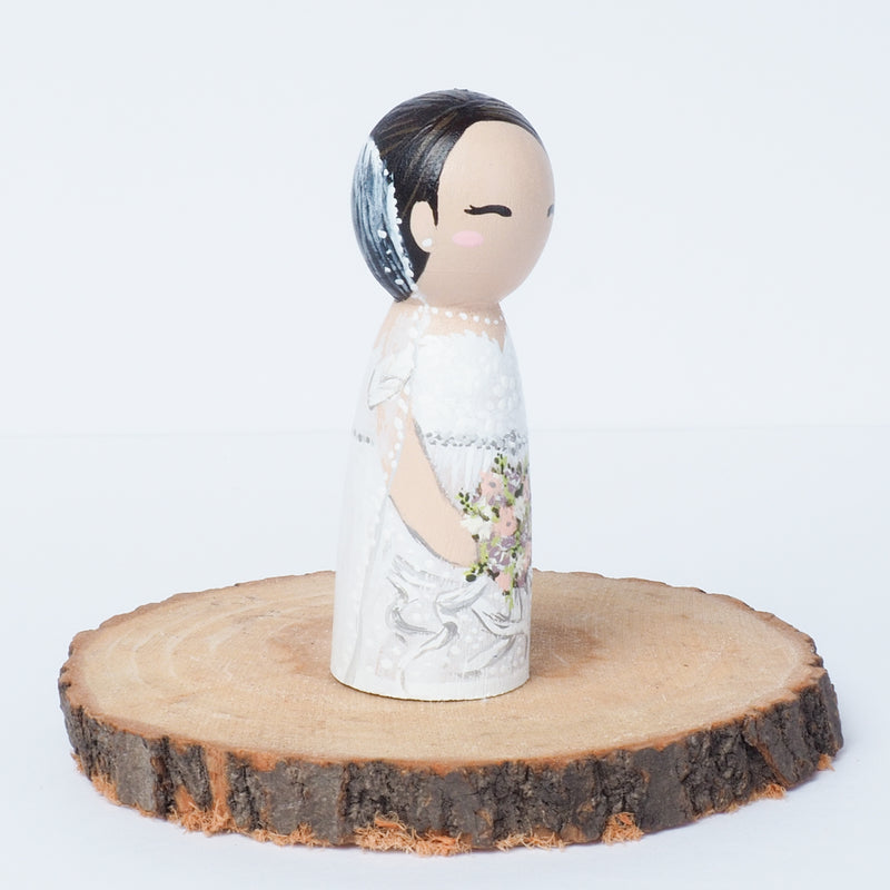 Wedding Peg dolls, custom wedding portrait cake topper