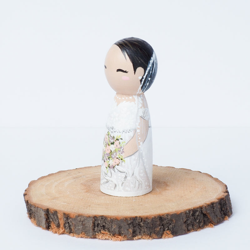 Wedding Peg dolls, custom wedding portrait cake topper