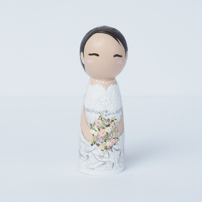 Wedding Peg dolls, custom wedding portrait cake topper