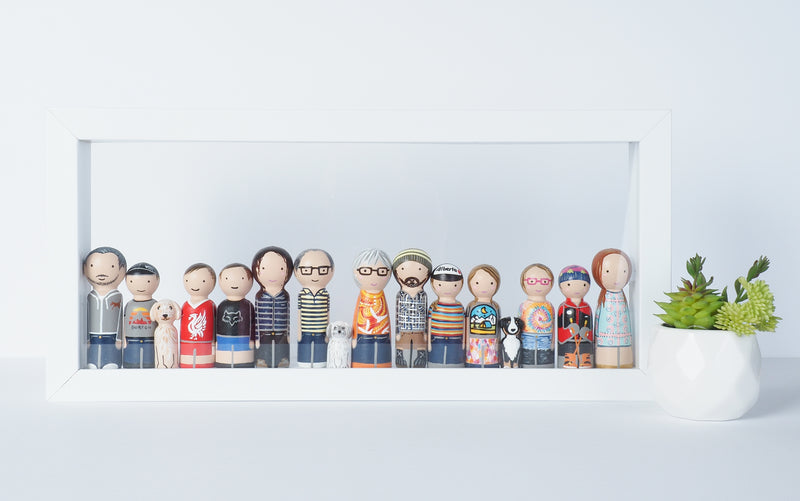 Family and friends portrait - Peg dolls