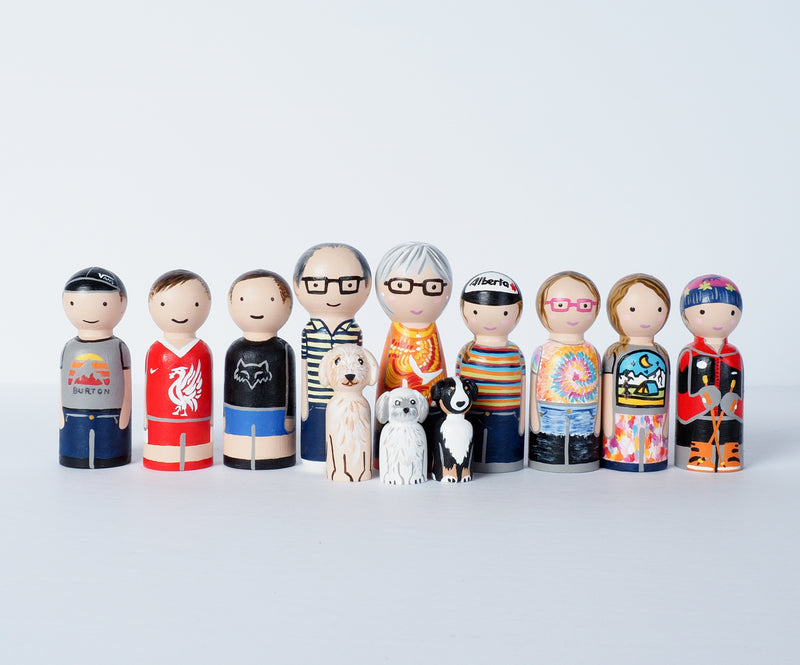 Family and friends portrait - Peg dolls