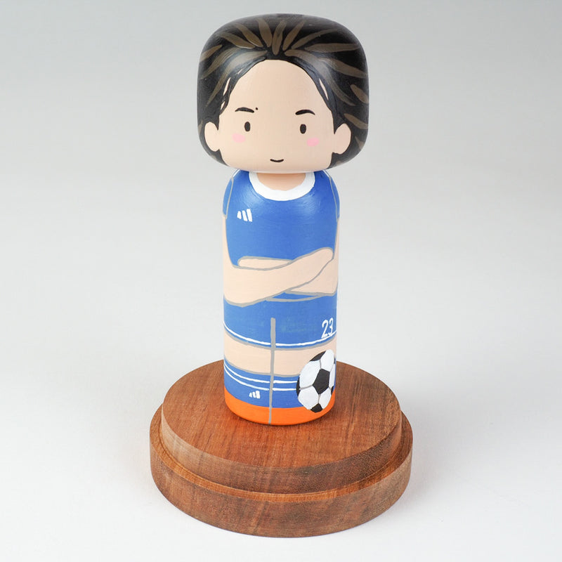 Introducing our new family portrait Kokeshi dolls!  Give something unique and personalized.  Customize your family, friends, or colleagues on Kokeshi dolls!  They are hand-painted with love that show the uniqueness of each individual such as specific sports or hobby.  Here is a family member who loves soccer but we can customize any sports.