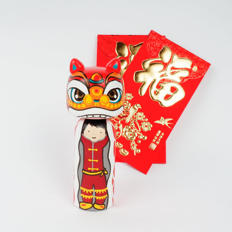 Year of Dragon -Lion Dance Kokeshi Year of Dragon