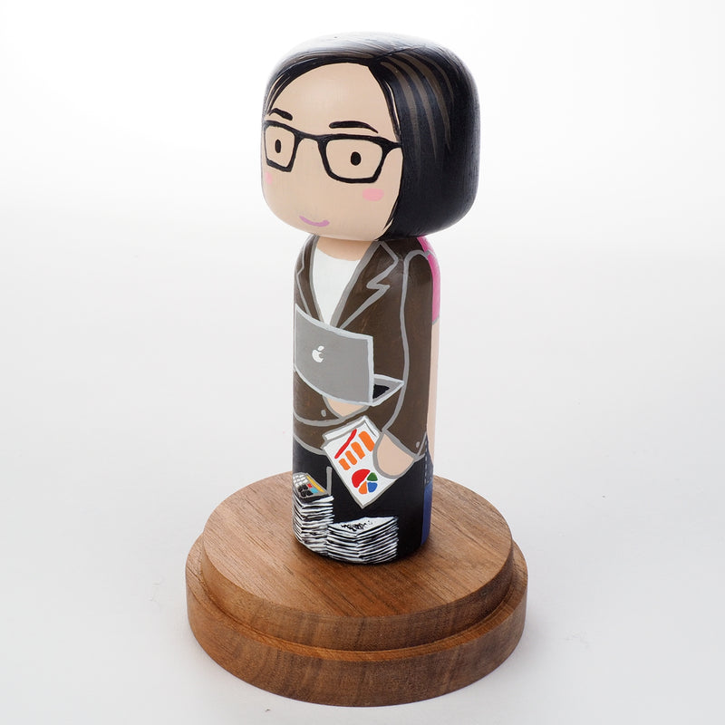 Introducing our new 2-in-1 family portrait Kokeshi dolls!  Everyone has many roles, interests, careers, personalities, and we all wear many hats in life.  Why not highlight and celebrate those in a hand-painted doll!  The toughest part is probably to choose the 2 roles you like us to paint.   Give something unique and personalized.  Customize your family, friends, or colleagues on Kokeshi dolls!  They are hand-painted with love that show the uniqueness of each individual. 