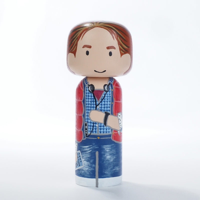 Back to the future - Marty and Doc Kokeshi hand-painted dolls