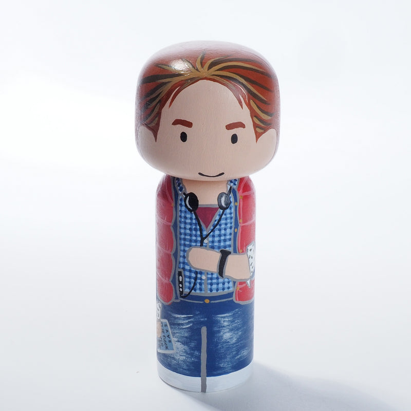 Back to the future - Marty and Doc Kokeshi hand-painted dolls