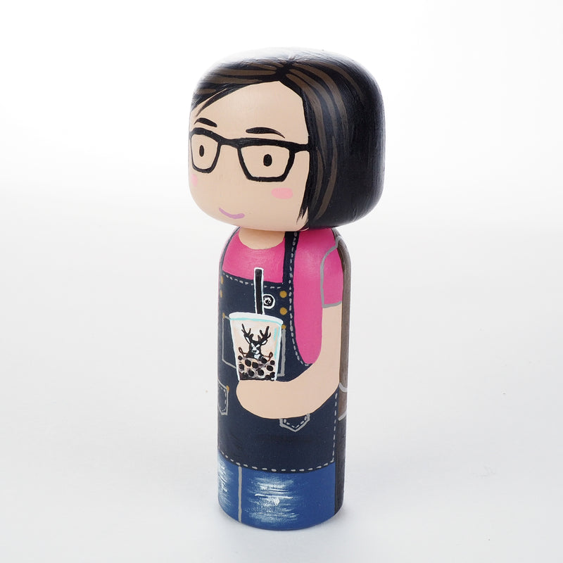 Introducing our new 2-in-1 family portrait Kokeshi dolls!  Everyone has many roles, interests, careers, personalities, and we all wear many hats in life.  Why not highlight and celebrate those in a hand-painted doll!  The toughest part is probably to choose the 2 roles you like us to paint.   Give something unique and personalized.  Customize your family, friends, or colleagues on Kokeshi dolls!  They are hand-painted with love that show the uniqueness of each individual. 