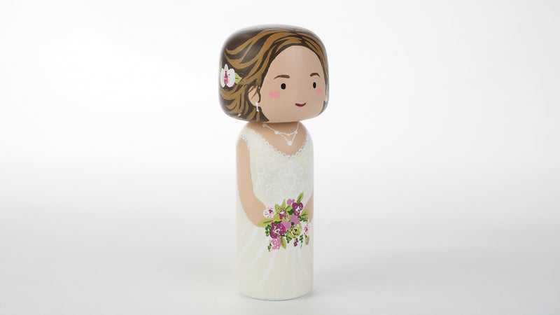 Customized Father of the Bride wedding Kokeshi dolls, Peg Dolls! Father of the Bride, he is as important as the Bride on the BIG day. Congratulations to all the Brides' dads. These cute Kokeshi dolls show the unique sides of bride and father of the bride. A great touch of personality to your wedding. What a great keepsake it would be!