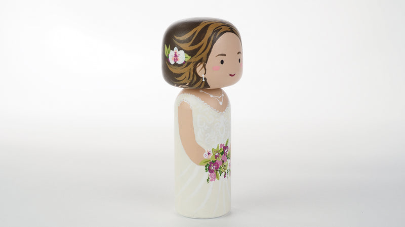 Customized Father of the Bride wedding Kokeshi dolls, Peg Dolls! Father of the Bride, he is as important as the Bride on the BIG day. Congratulations to all the Brides' dads. These cute Kokeshi dolls show the unique sides of bride and father of the bride. A great touch of personality to your wedding. What a great keepsake it would be!